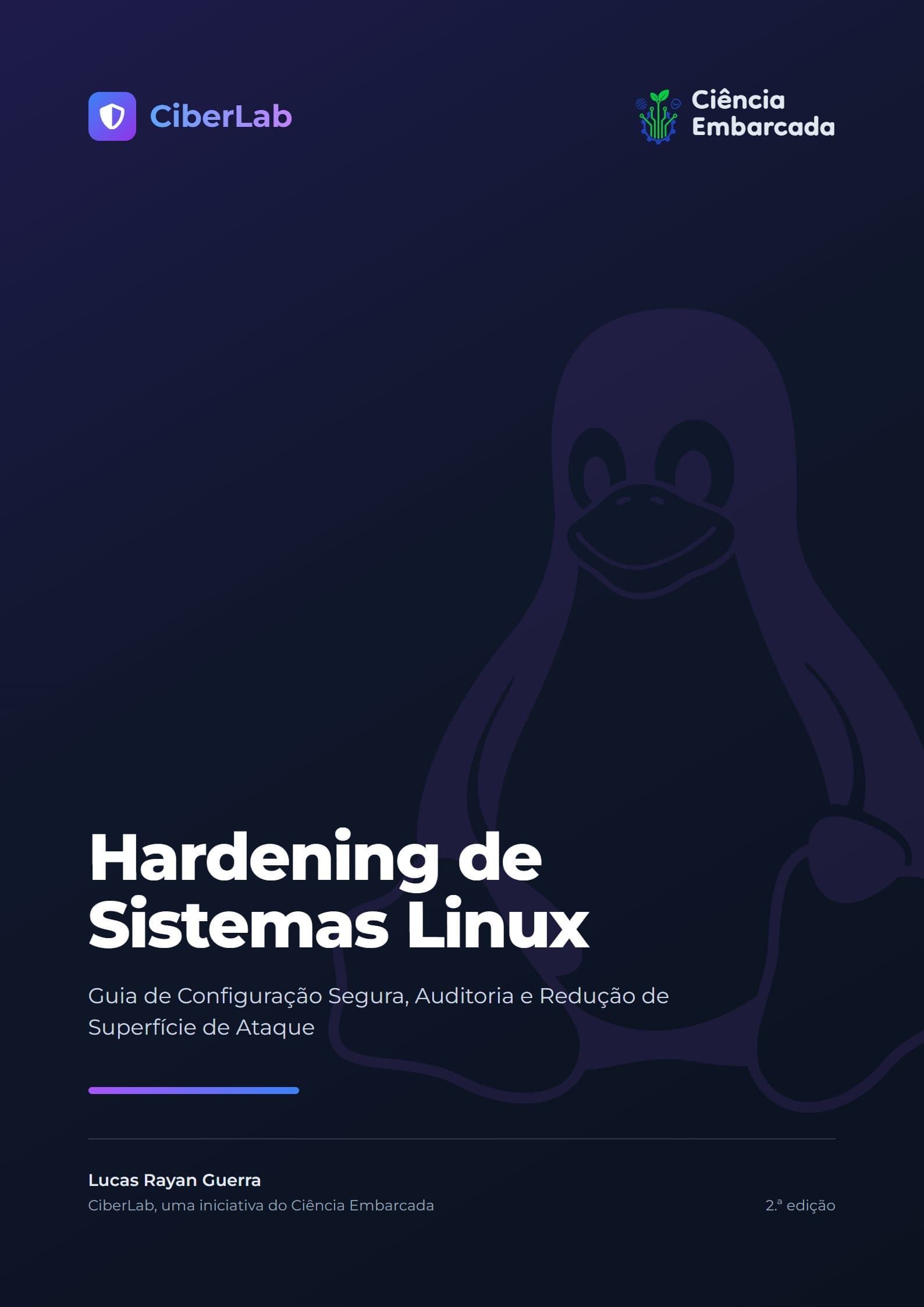Capa da cartilha Hardening de Sistemas Linux